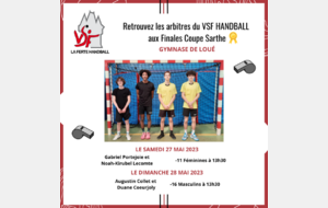 Les arbitres du VSF Handball aux Finales Coupe Sarthe